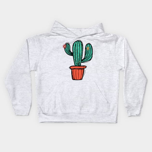 Cactus doodle Kids Hoodie by HeavenlyTrashy